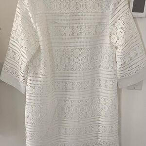 Fate White Lace Long Sleeve Dress